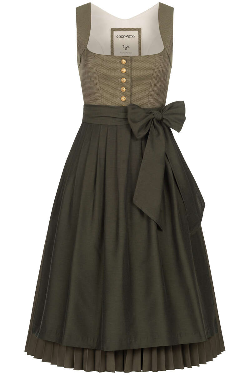 Midi Dirndl Pliseerock dark dandelion