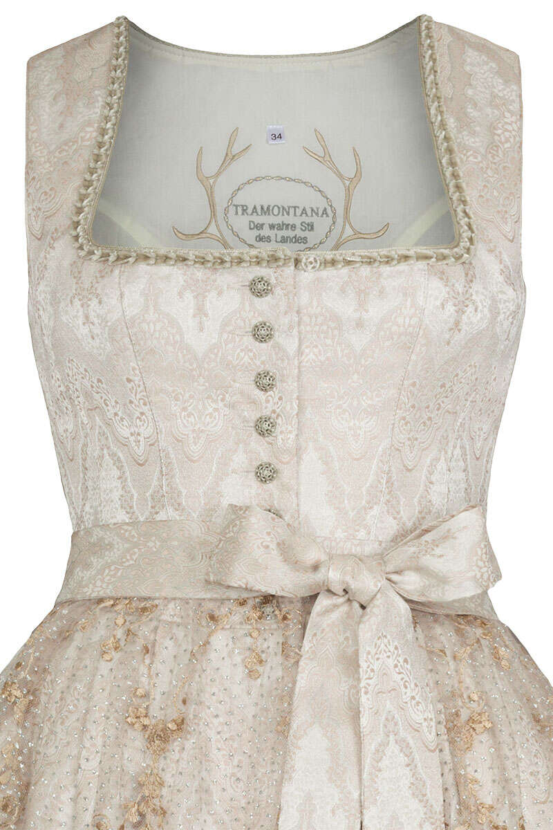 Midi-Dirndl mit transparenter Schrze creme Bild 2