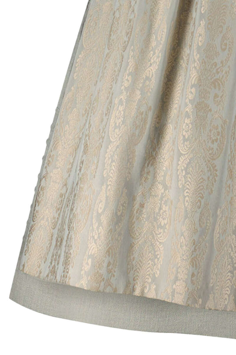 Leinen-Dirndl Goldfarbene Knpfe chamois salbeigrn Bild 2