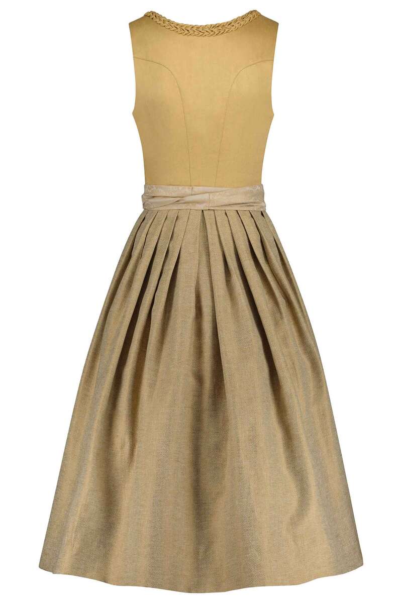 Dirndl mit Herzchenrsche Hakenverschluss gold champagner Bild 2