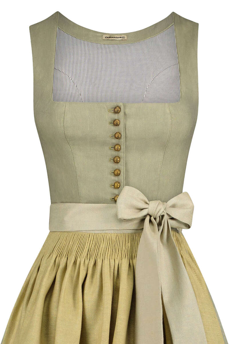 Leinendirndl lang stein bambus Bild 2