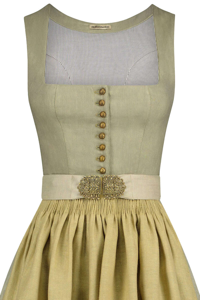 Leinendirndl lang stein bambus Bild 2