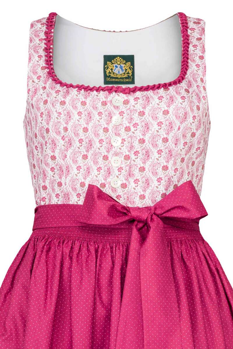 Midi Baumwolldirndl Knpfe Perlmutt altrosa pink wei Bild 2