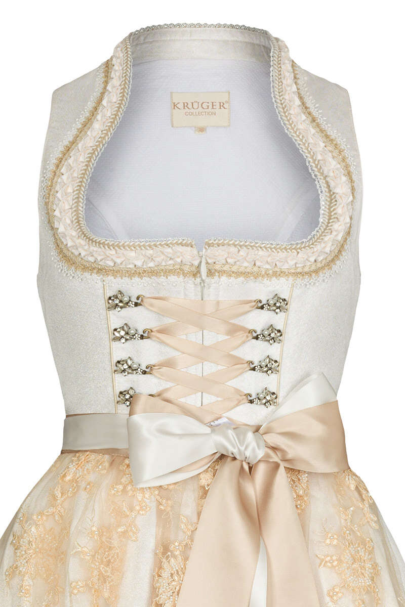 Hochzeitsdirndl Brautdirndl mit Schchen beige Bild 2