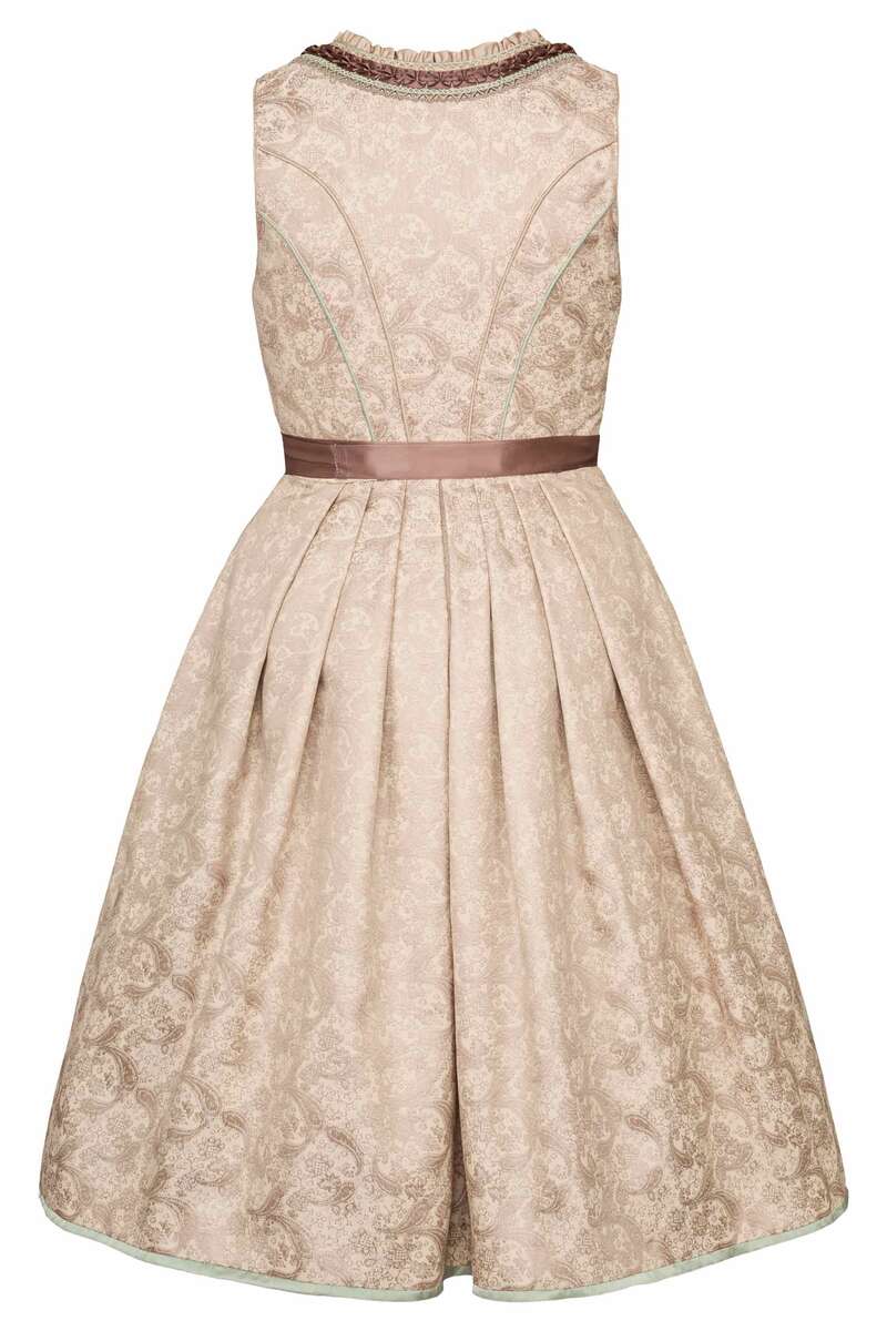 Dirndl Midi mit transparenter Schrze beige Bild 2