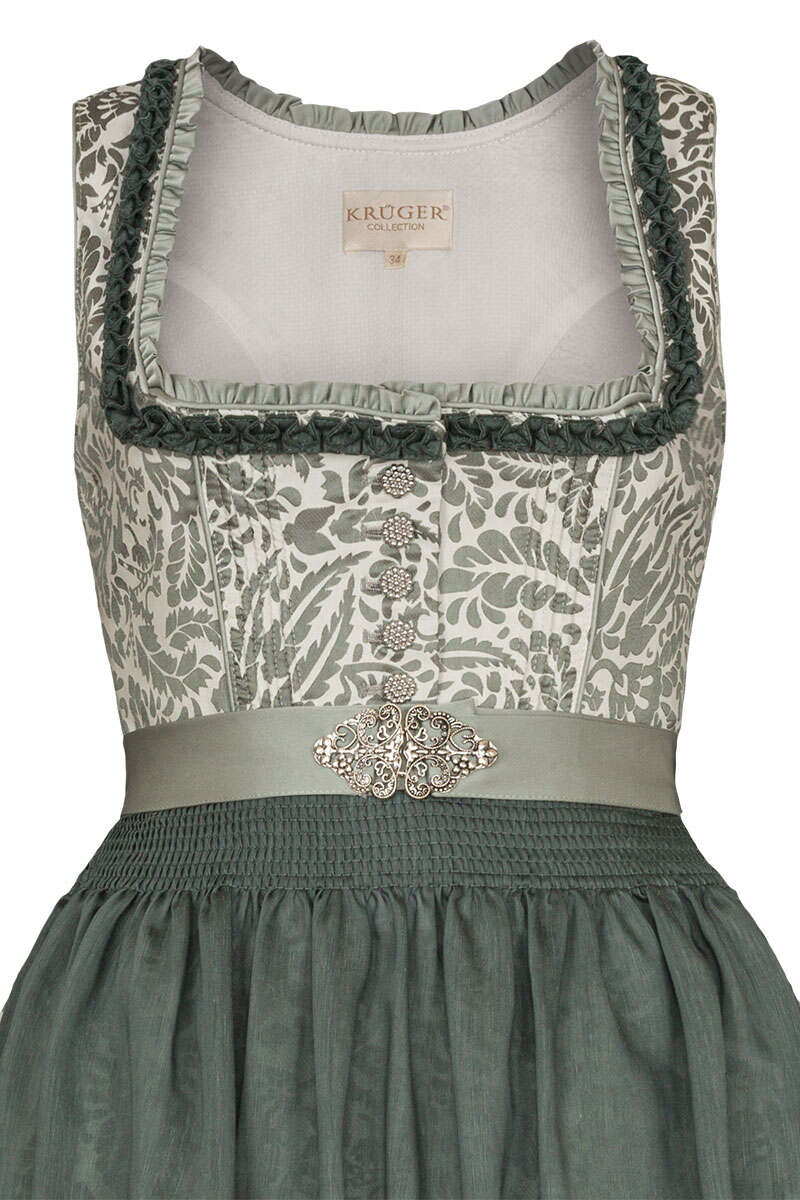 Midi-Dirndl Blumenprint oliv Bild 2