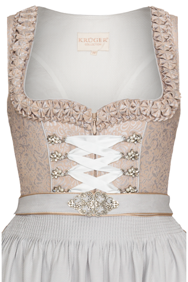 Midi-Dirndl mit Metallschliee grau Bild 2