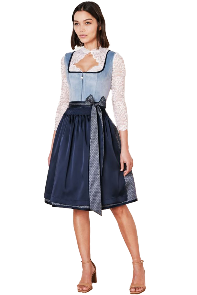 Mini-Dirndl Samt blau