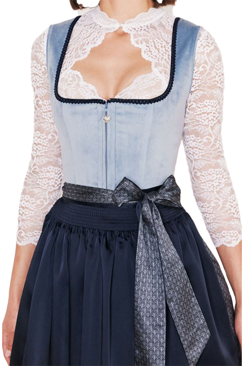 Mini-Dirndl Samt blau Bild 2