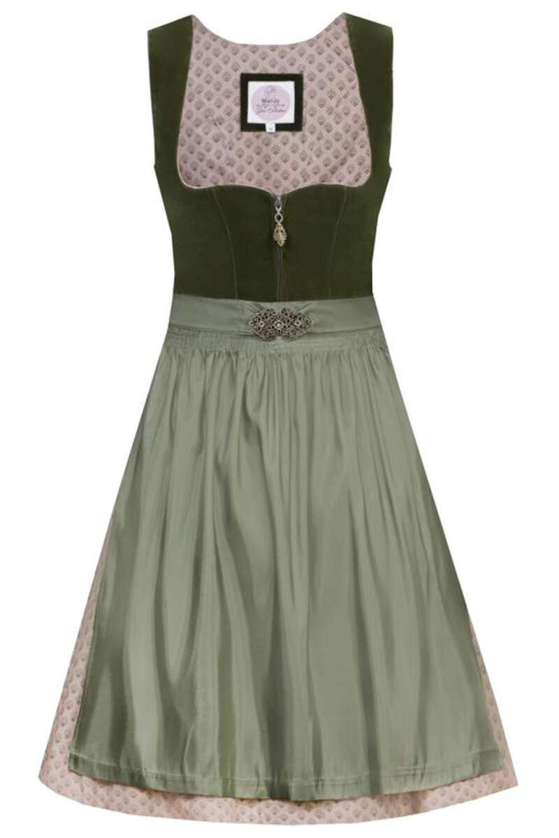 Midi Samtdirndl Moos Altrosa