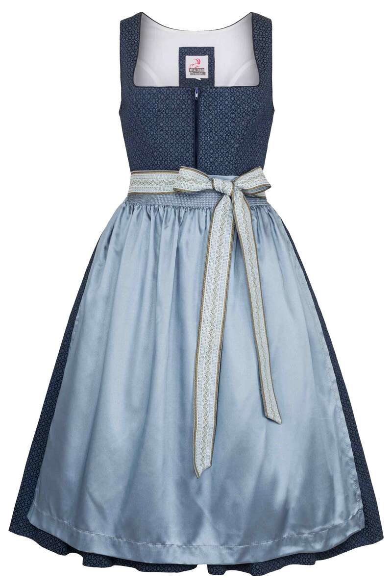 Midi Dirndl mit Reiverschluss marineblau