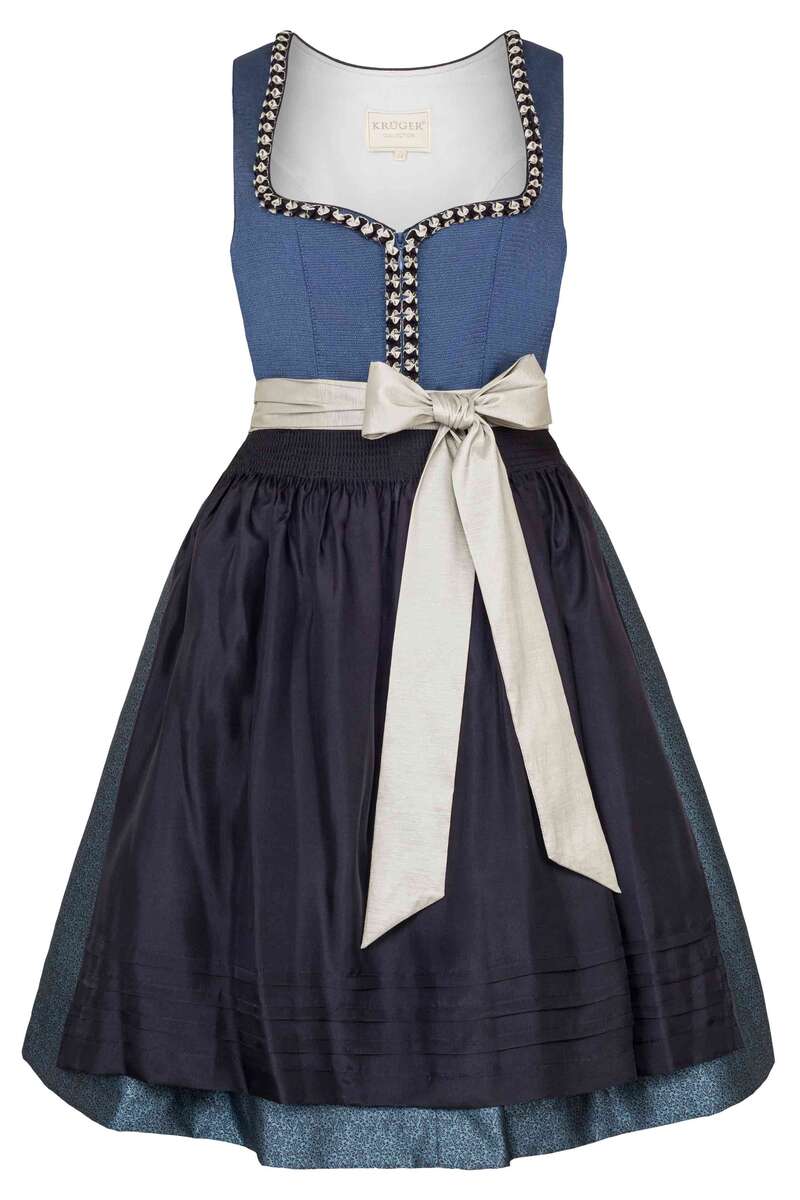 Dirndl Seidenschrze blau