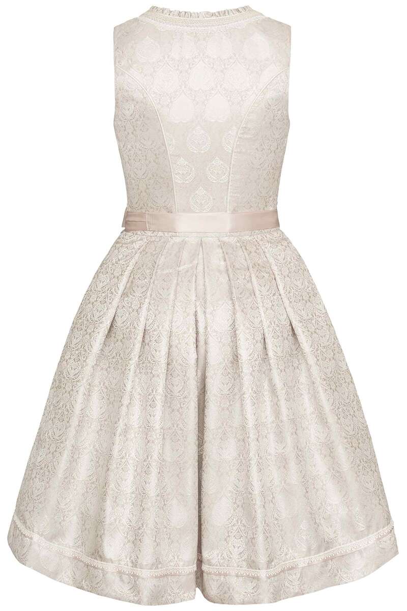 Mini-Dirndl mit transparenter Schrze und Perlen beige Bild 2