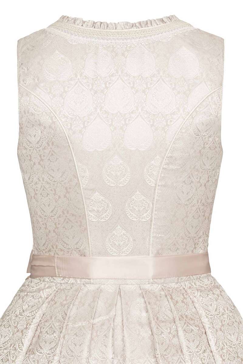 Mini-Dirndl mit transparenter Schrze und Perlen beige Bild 2