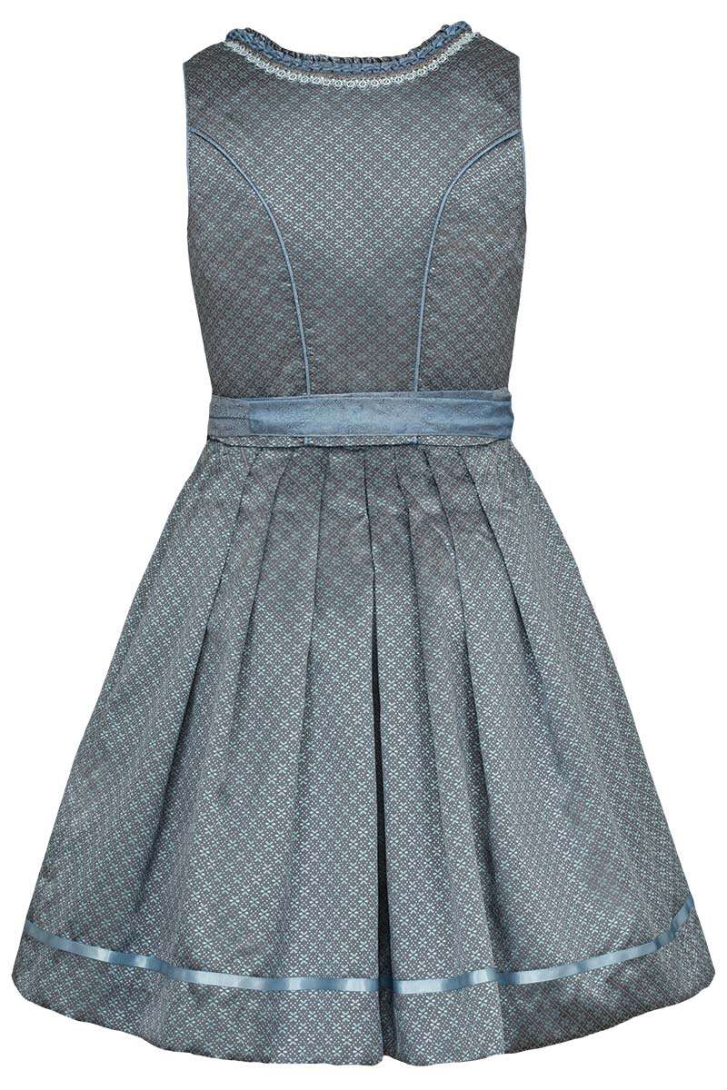 Mini-Dirndl mit Spitzenschrze blau Bild 2