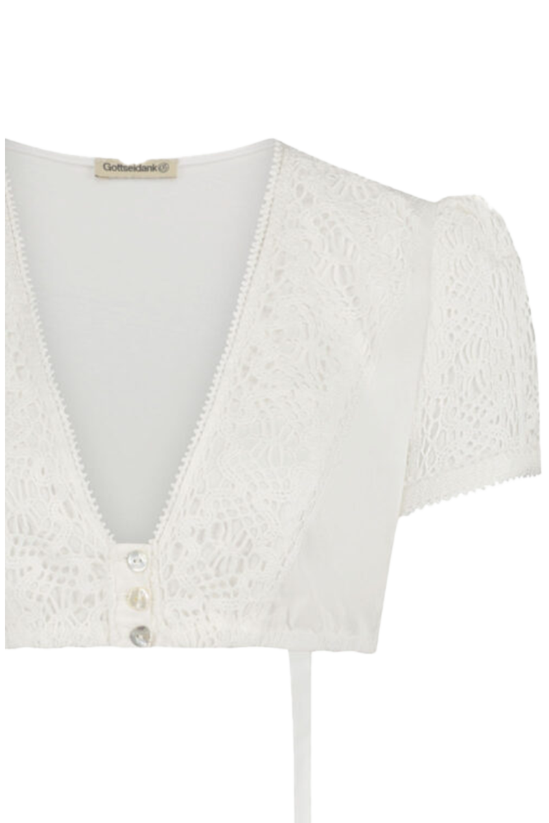 Dirndlbluse mit kurzen rmeln reinwei Bild 2