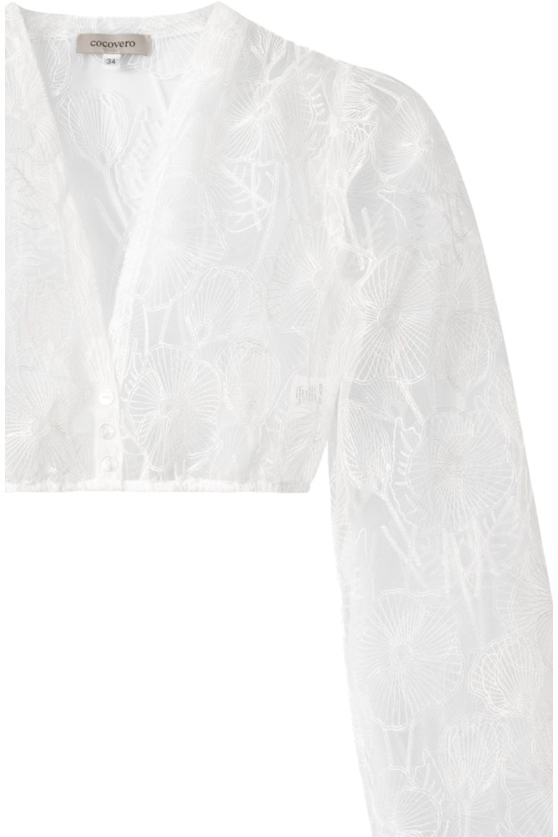 Dirndlbluse bridal flower offwhite Bild 2