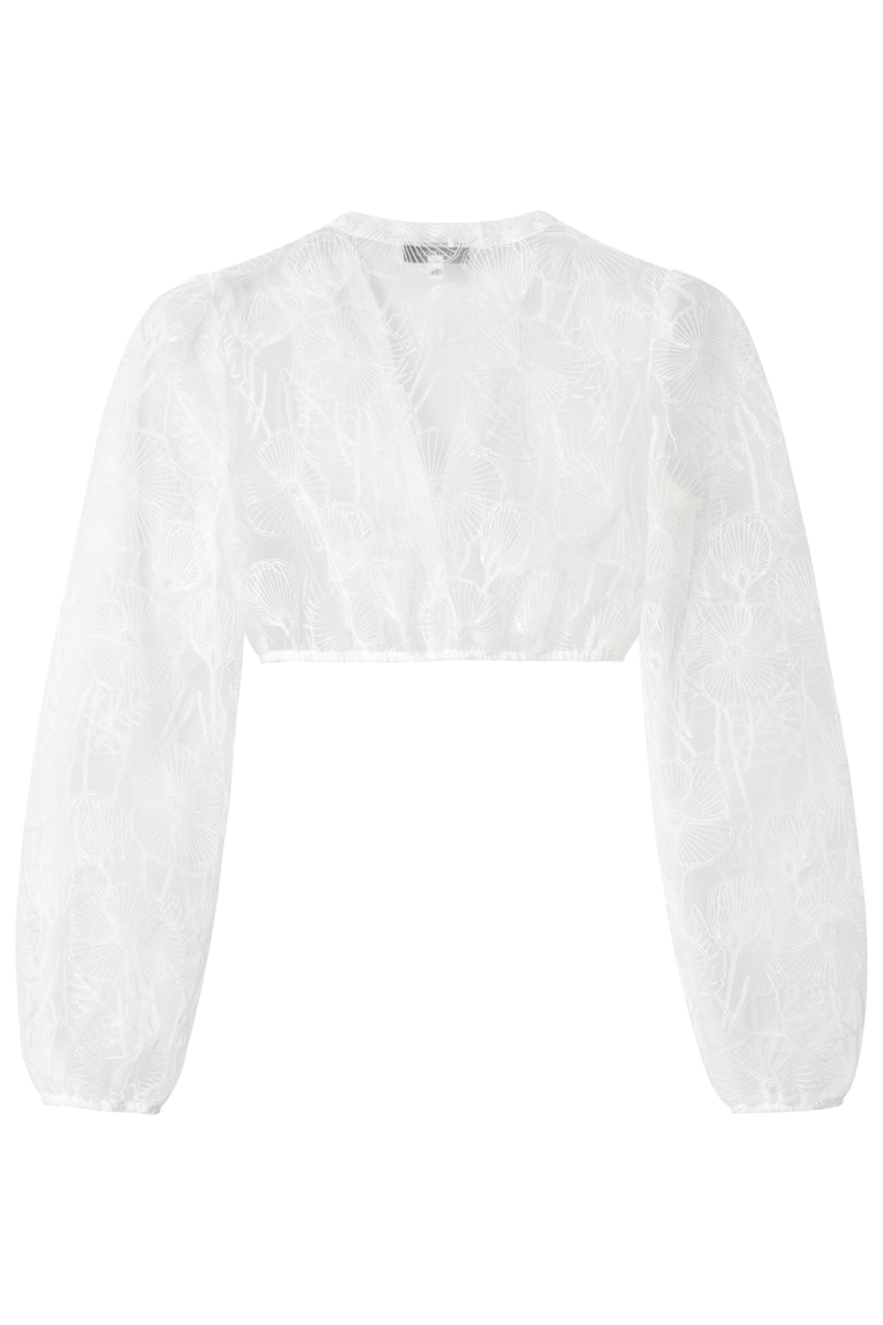 Dirndlbluse bridal flower offwhite Bild 2
