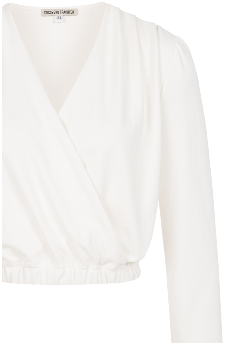 Dirndlbluse V-Ausschnitt in Wickeloptik white Bild 2
