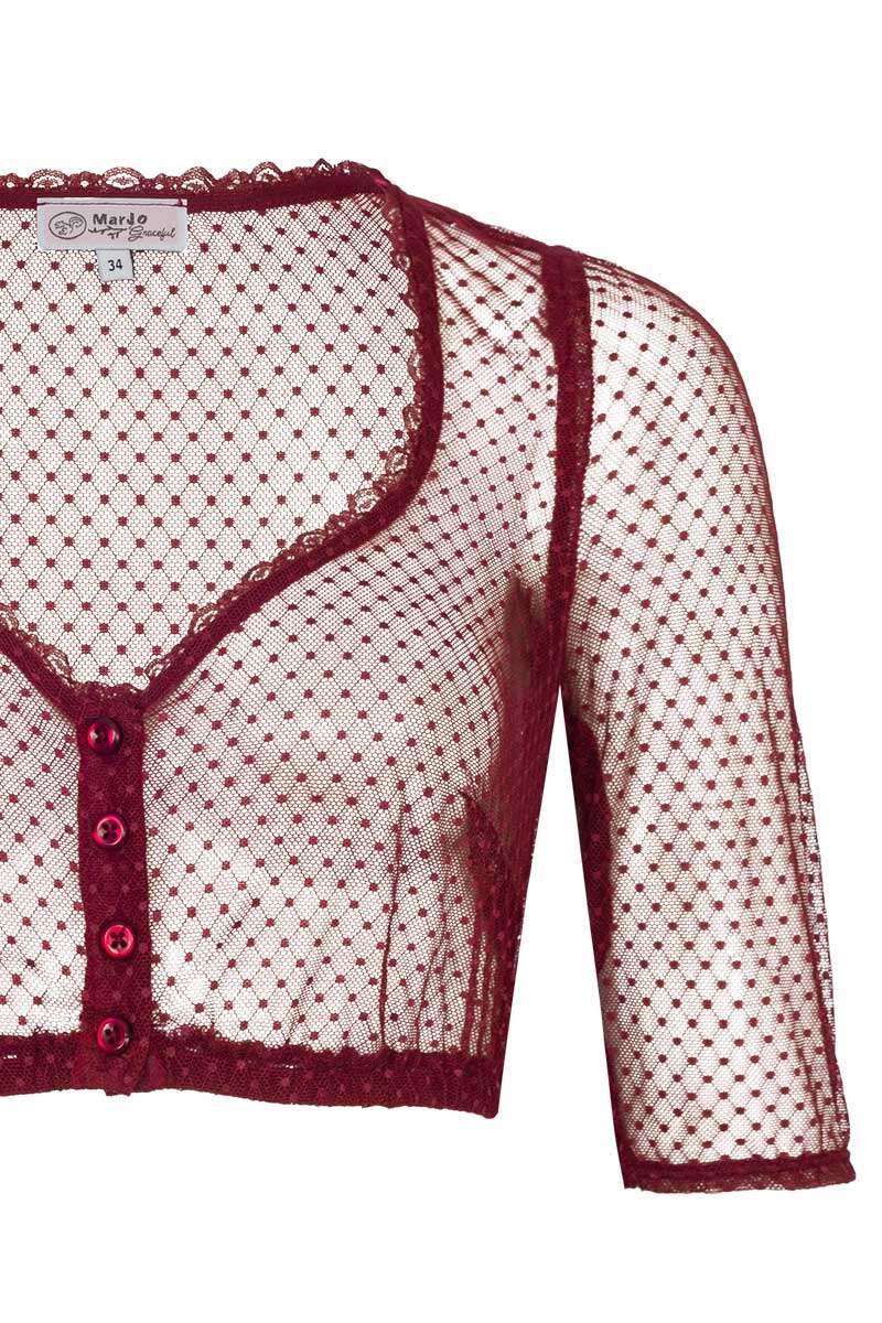 Dirndlbluse mit halblangen rmeln bordeaux Bild 2