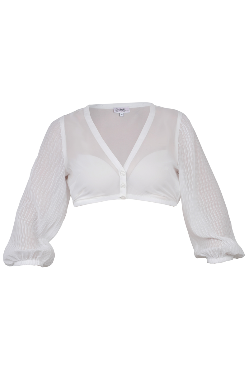 Dirndlbluse mit 3/4-Arm wei