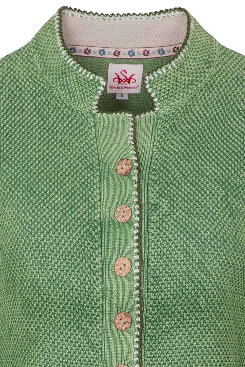 Damen Trachten Strick-Jacke farngrün meliert Bild 2