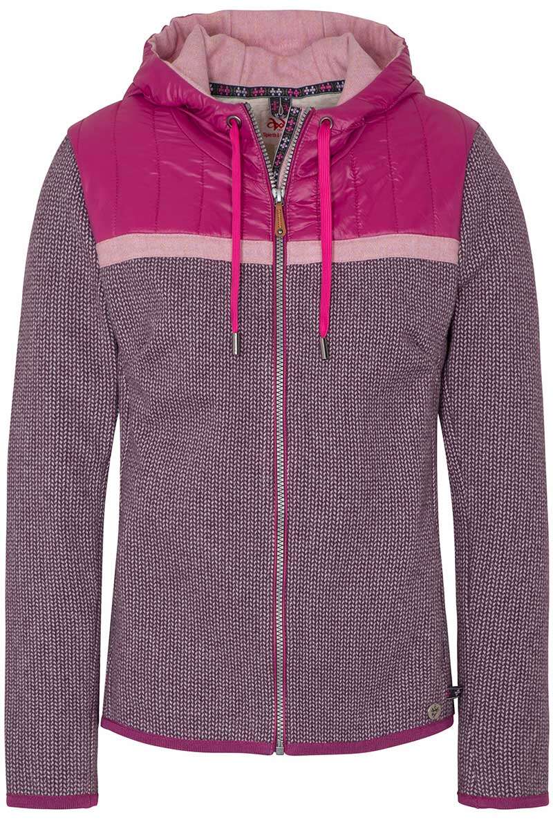 Alpine Damen Outdoorjacke mit Kapuze beere rosa