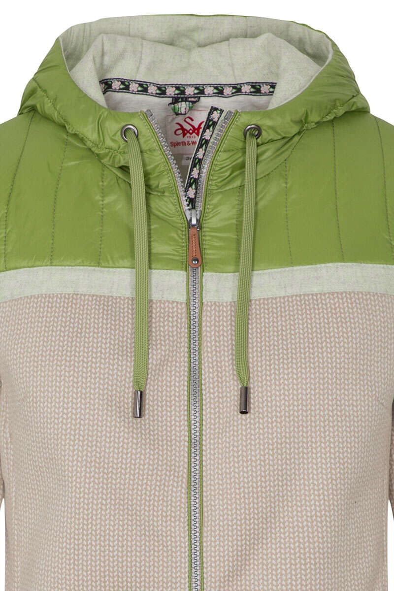 Alpine Damen Outdoorjacke mit Kapuze beige grün Bild 2