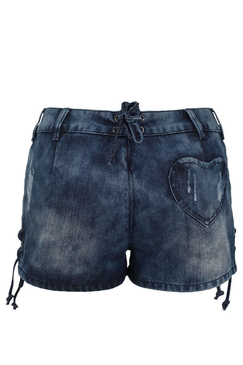 freche Trachten Jeansshorts used look Bild 2