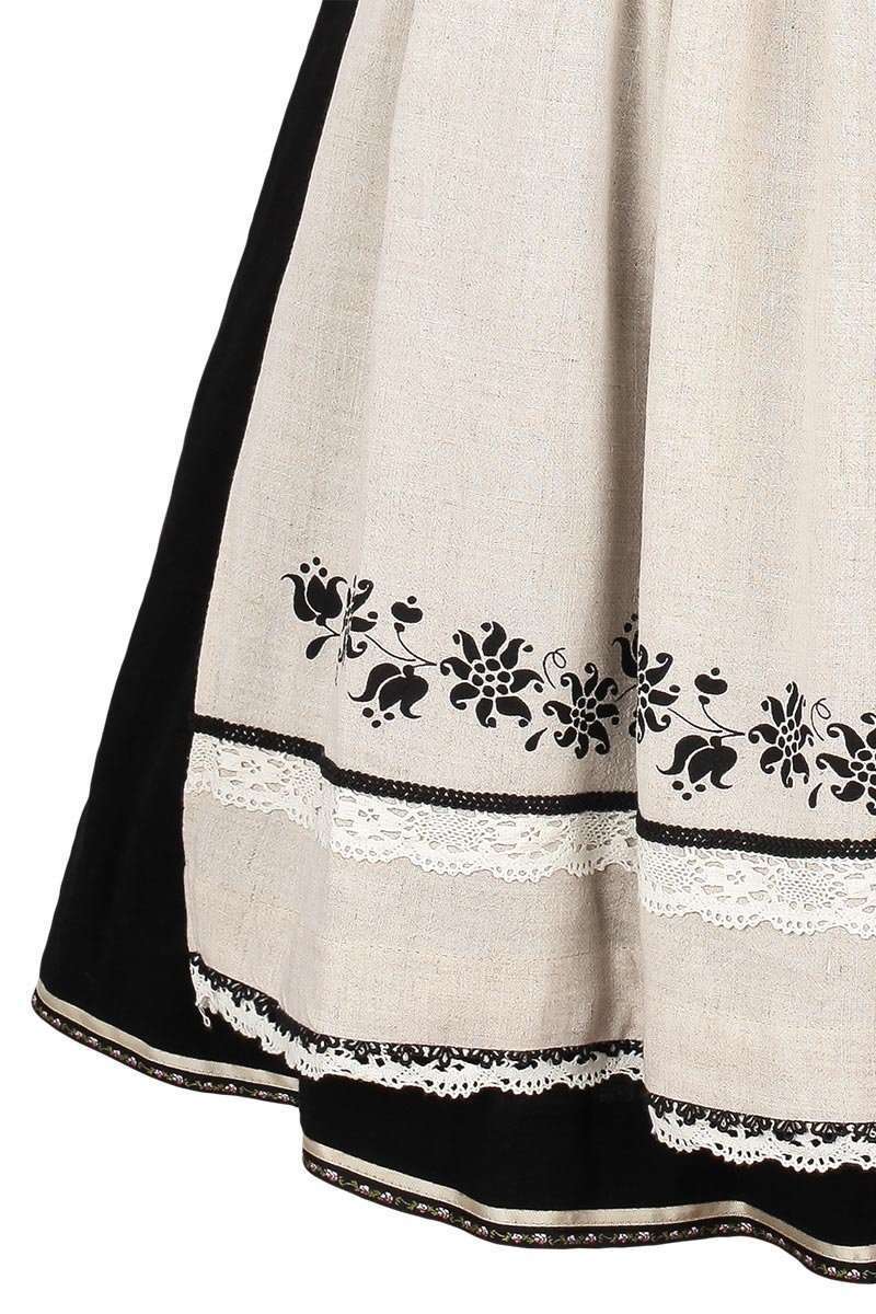 Landhaus Dirndl kurz beige schwarz Bild 2