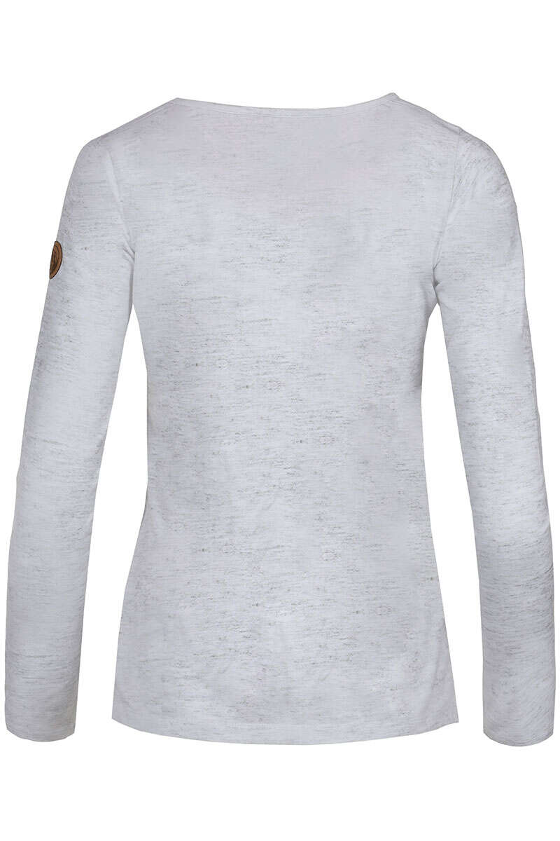 Damen Langarmshirt 'Alpine Skifahrerin' hellgrau meliert Bild 2