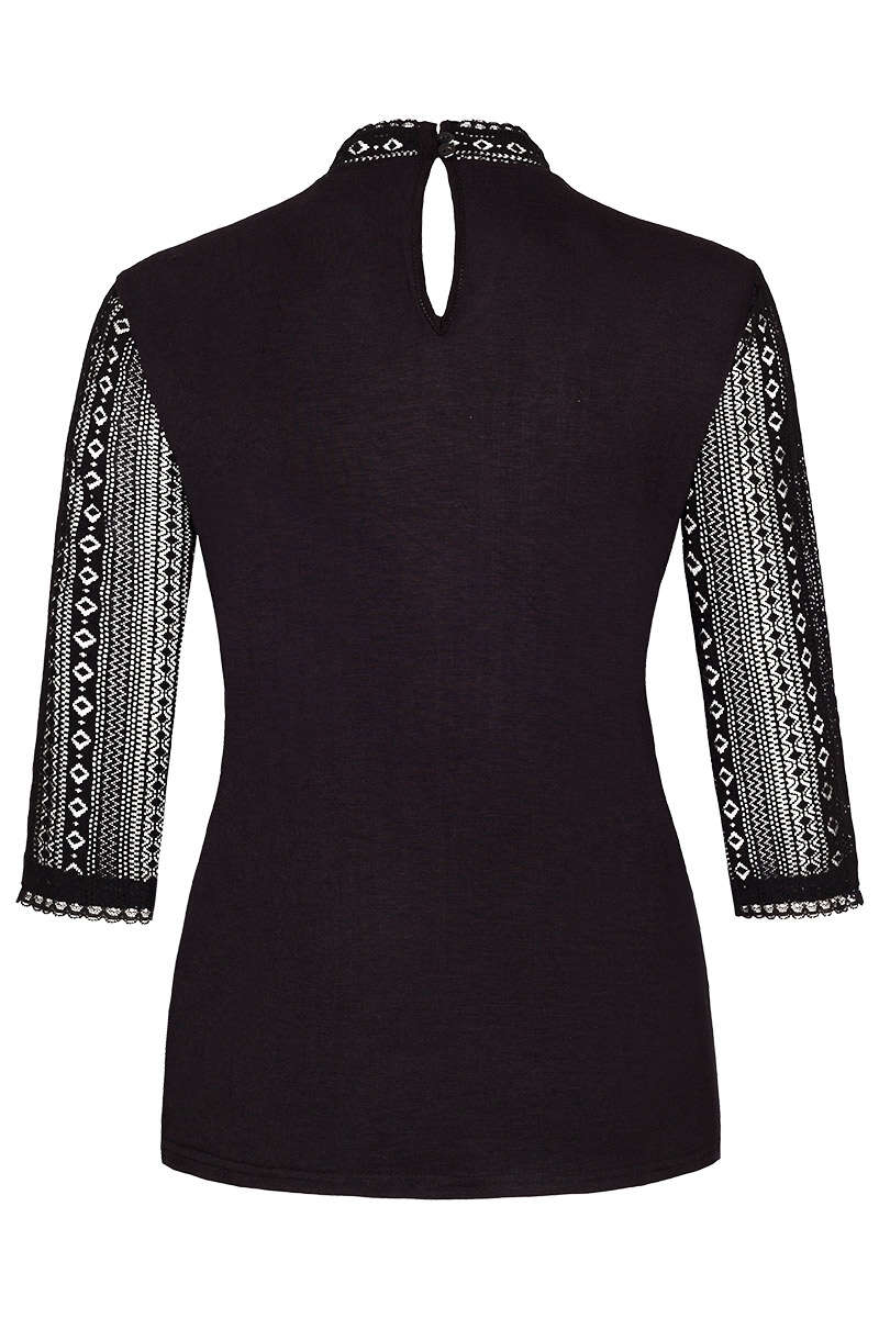Damen Bluse Spitze schwarz Bild 2