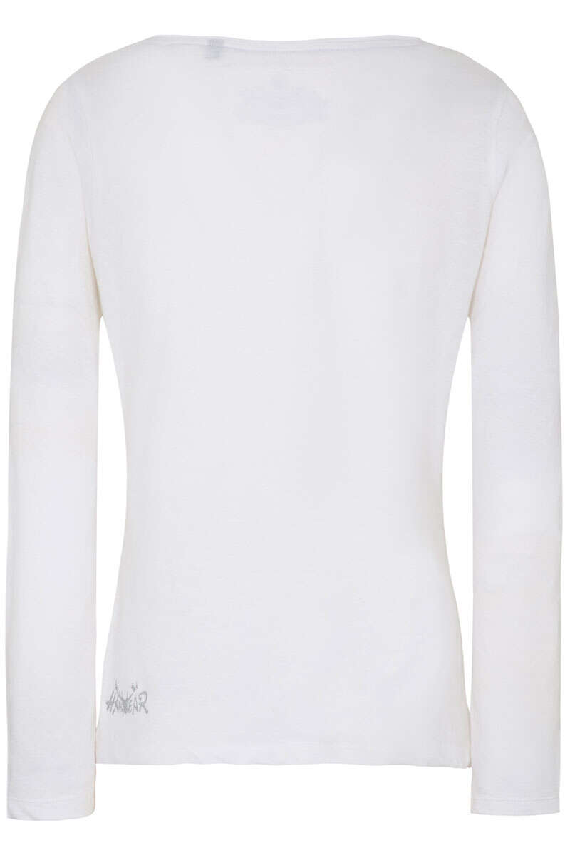 Damen Trachten-Langarm-Shirt mit Aufdruck weiß Bild 2