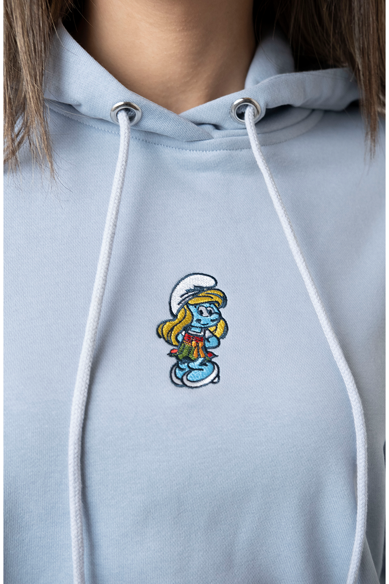 Damen Pullover Schlumpfine hellblau Bild 2