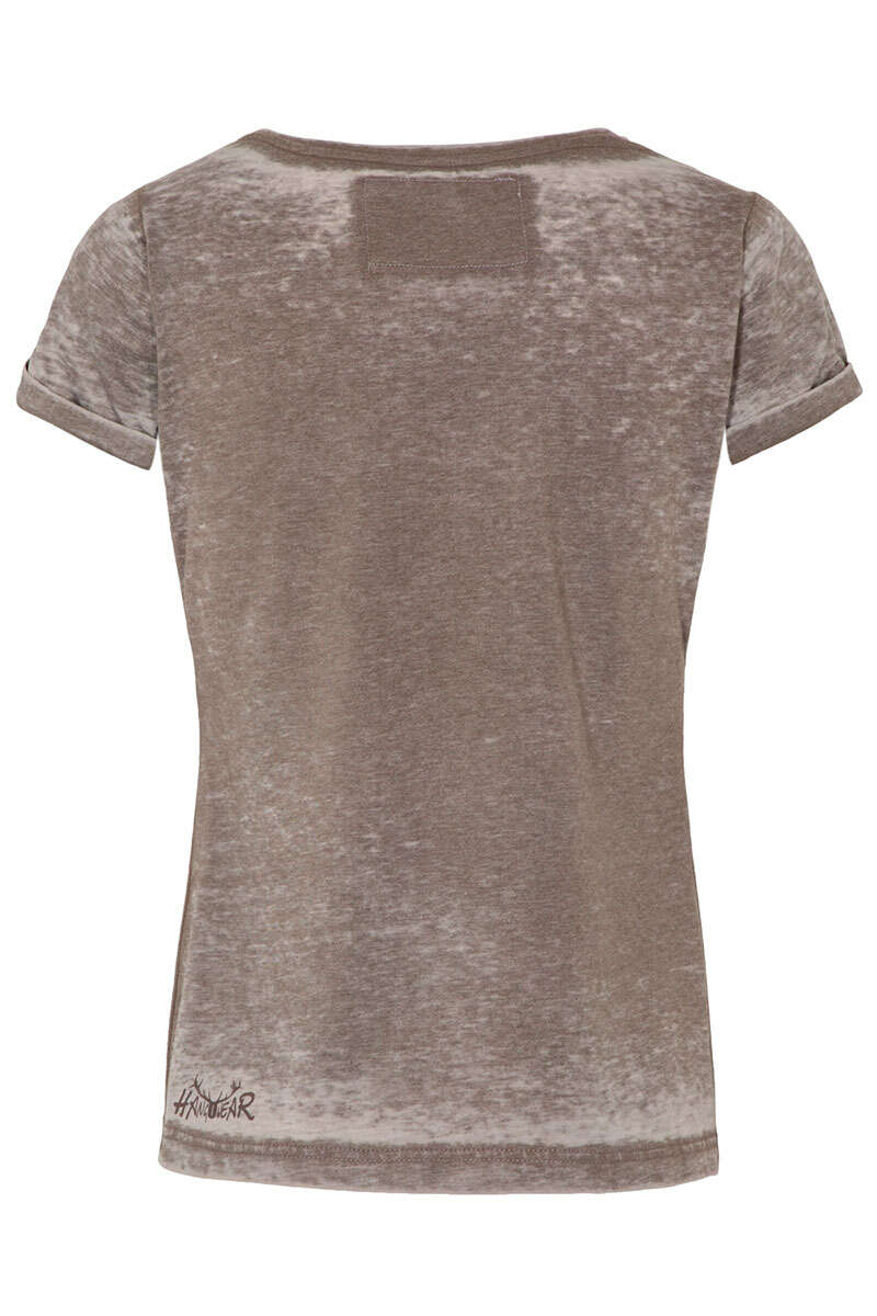 Damen Trachten-T-Shirt mit Print grau-braun Bild 2