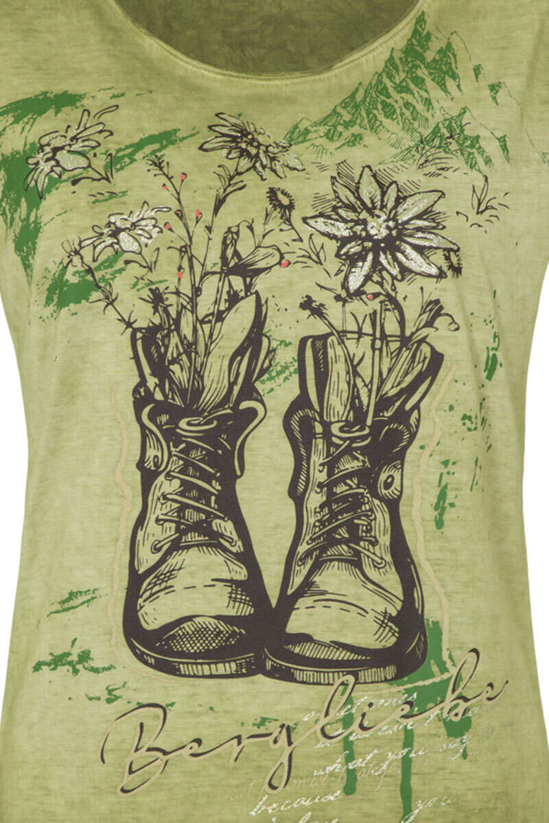 Damen Trachten T-Shirt 'Bergliebe' moosgrün Bild 2