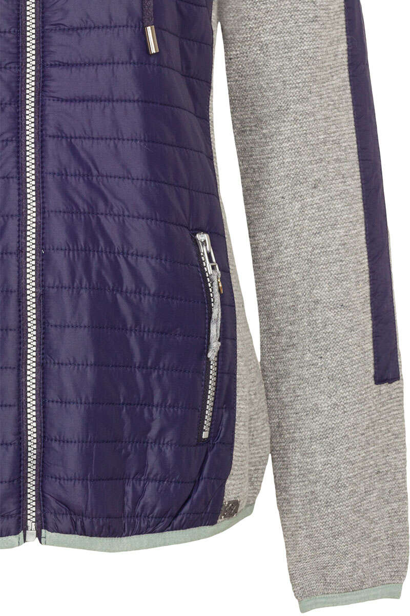 Damen-Outdoor-Jacke mit Kapuze dunkelblau grau Bild 2