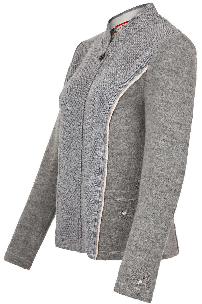 Damen Trachten-Jacke mit Reisverschluß grau Bild 2