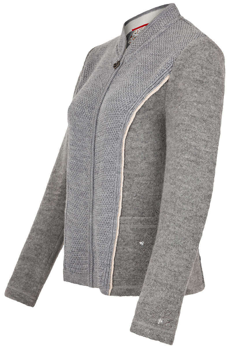 Damen Trachten-Jacke mit Reisverschlu grau Bild 2