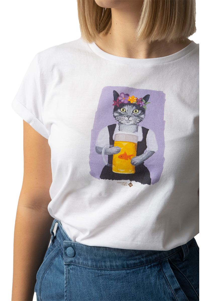 Damen T-Shirt 'Prost Mauzi' lila Bild 2