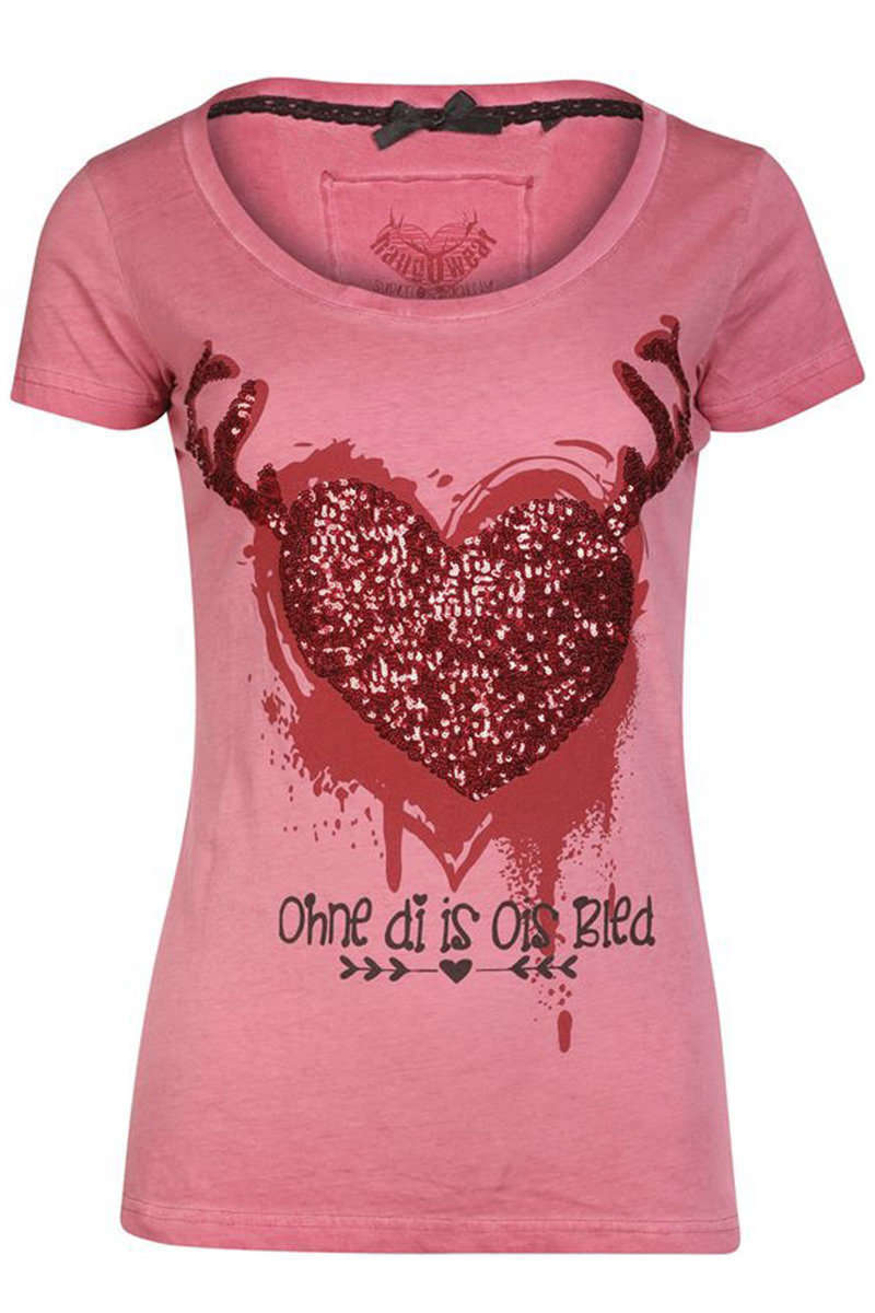 T-Shirt Herz Ohne di is ois bled rot