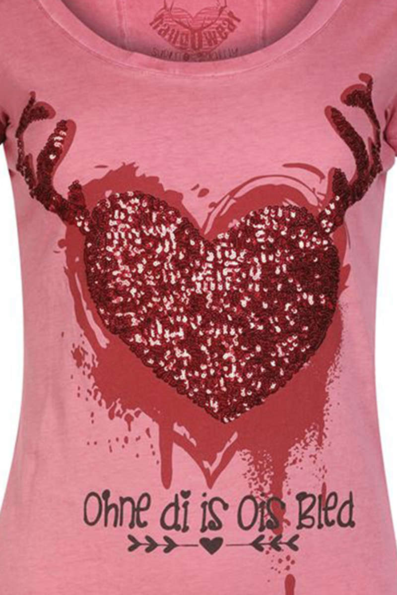 T-Shirt Herz Ohne di is ois bled rot Bild 2