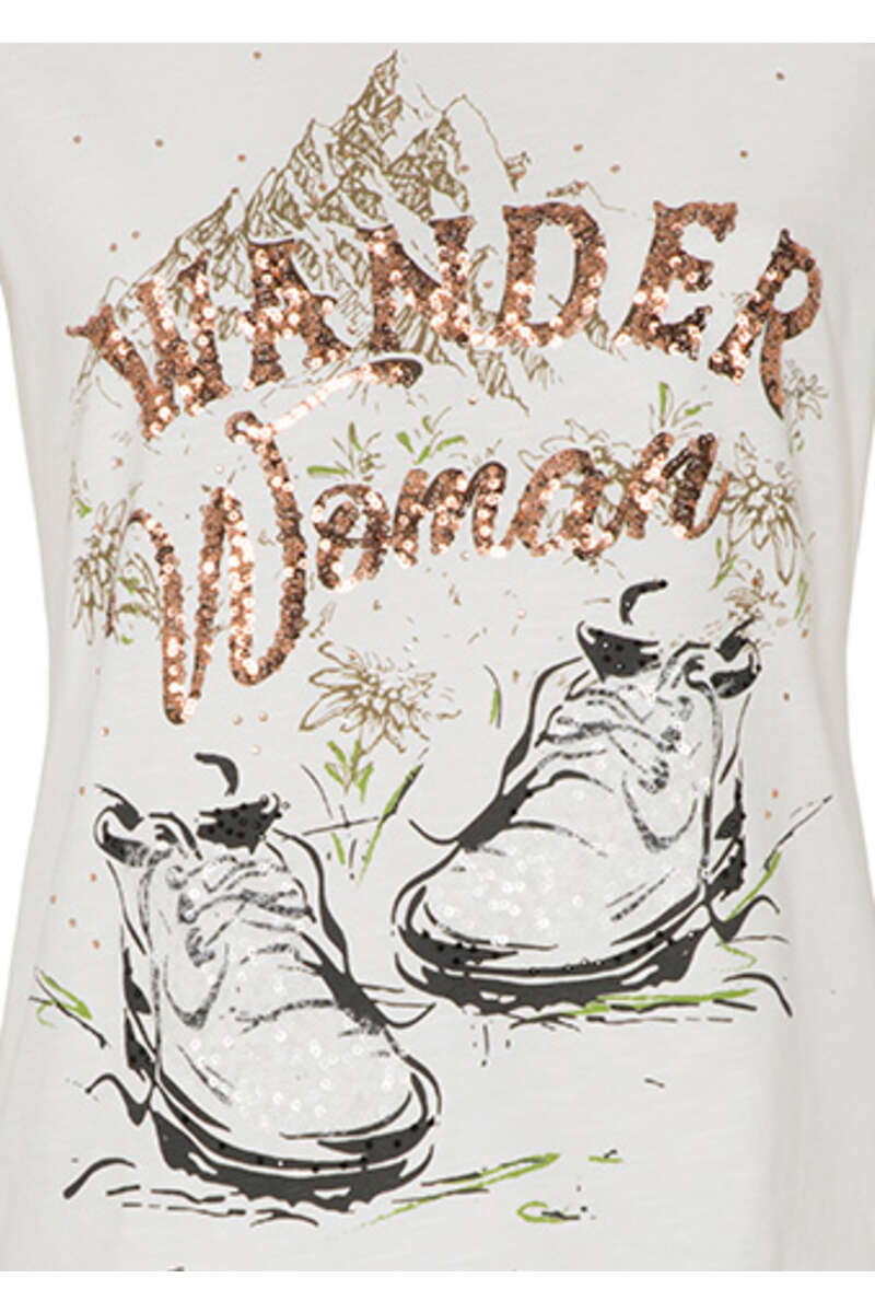 Damen T-Shirt 'Wander Woman' offwhite Bild 2