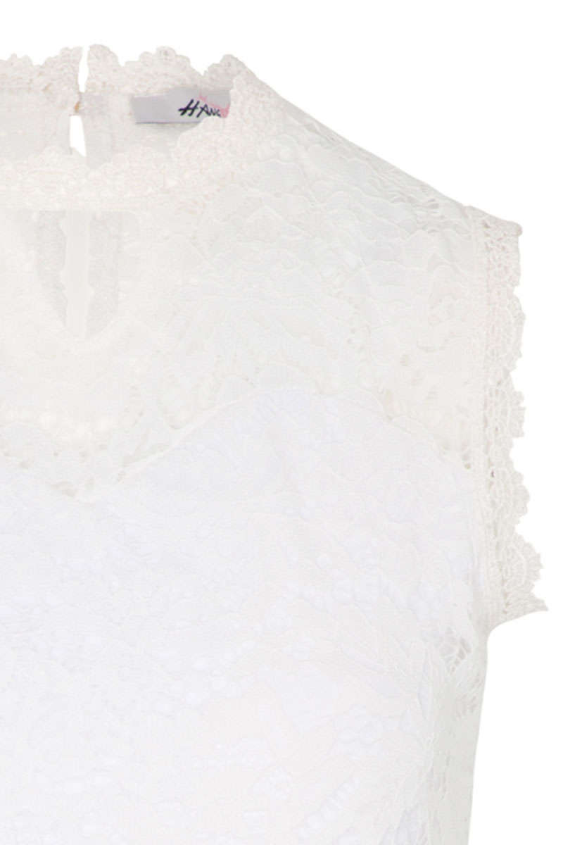 Spitzen-Trachtenshirt ärmellos weiß Bild 2