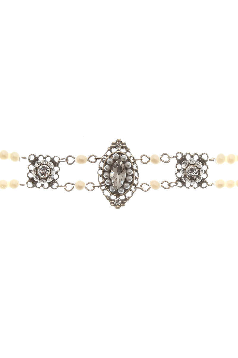 Dirndl Perlenkette Kropfkette altgold Bild 2