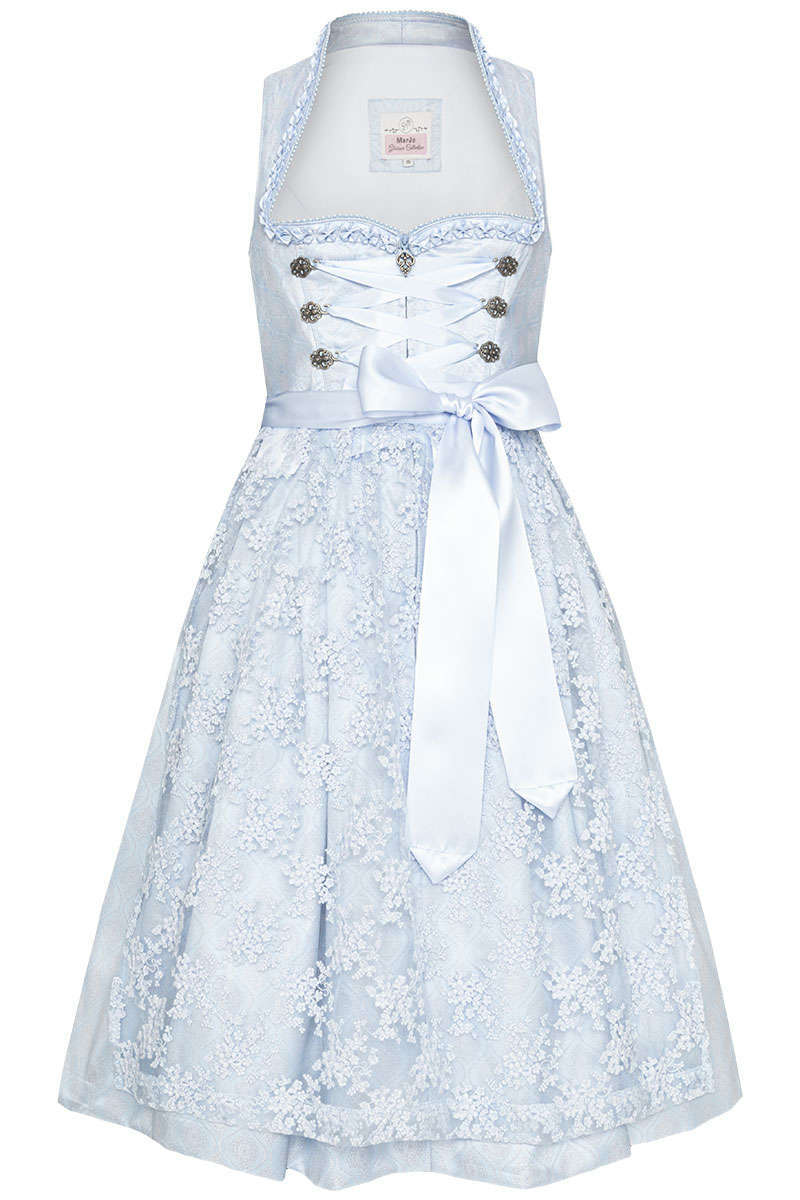 Midi Dirndl mit Schneewittchenkragen hellblau