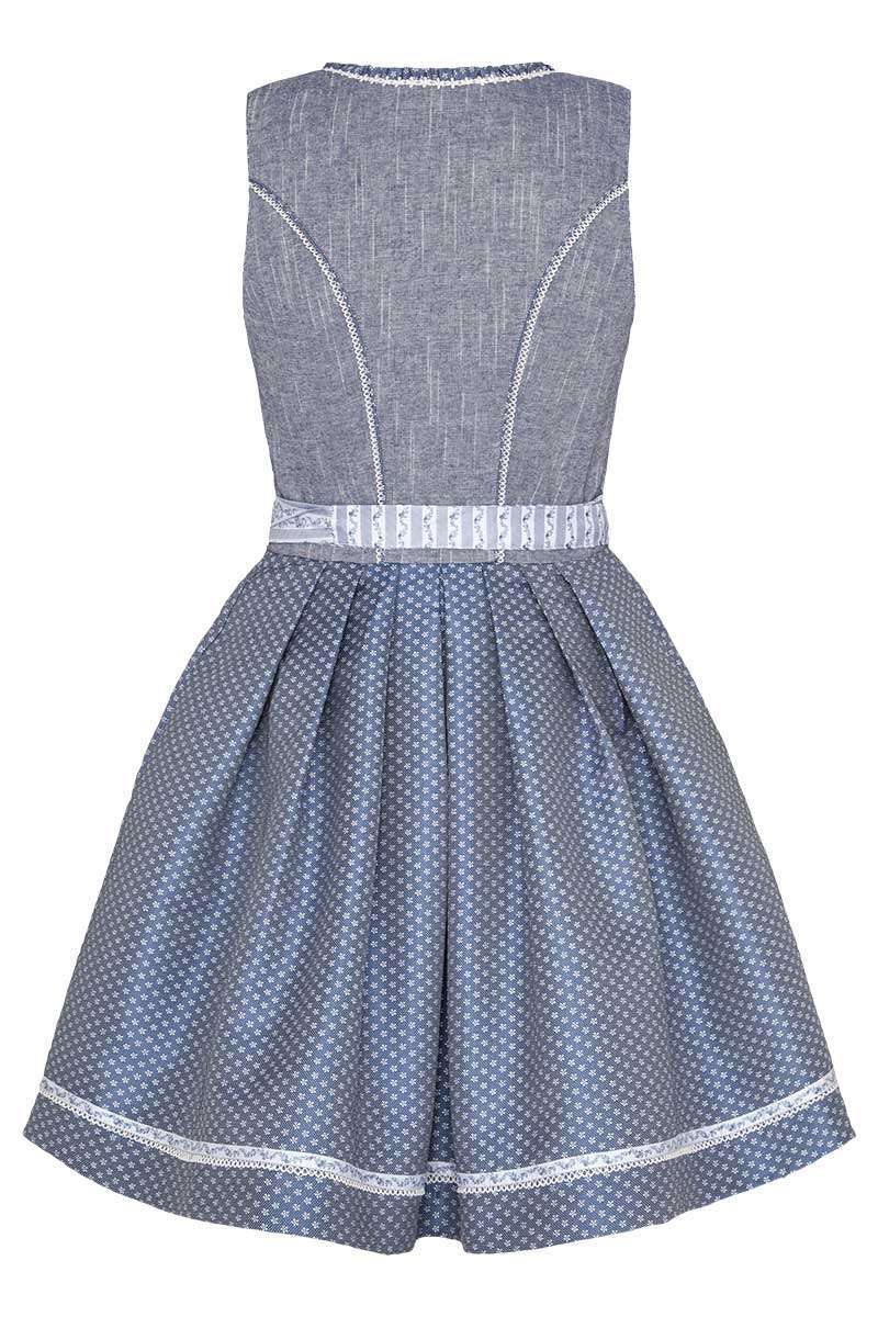 Mini Dirndl mit Spitzenschrze blau Bild 2