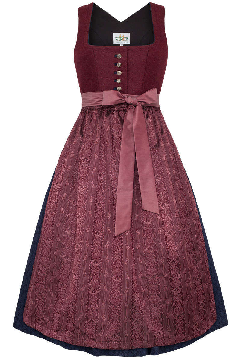 Lodendirndl weinrot blau