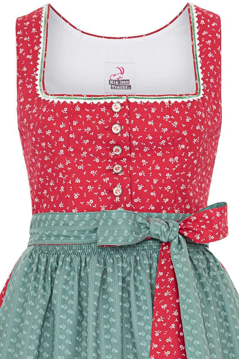 Damen Dirndl Barbara rot gruen Bild 2