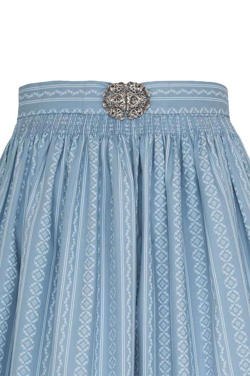 Dirndl-Schrze 70cm mit Broschen-Schliee hellblau gemustert Bild 2